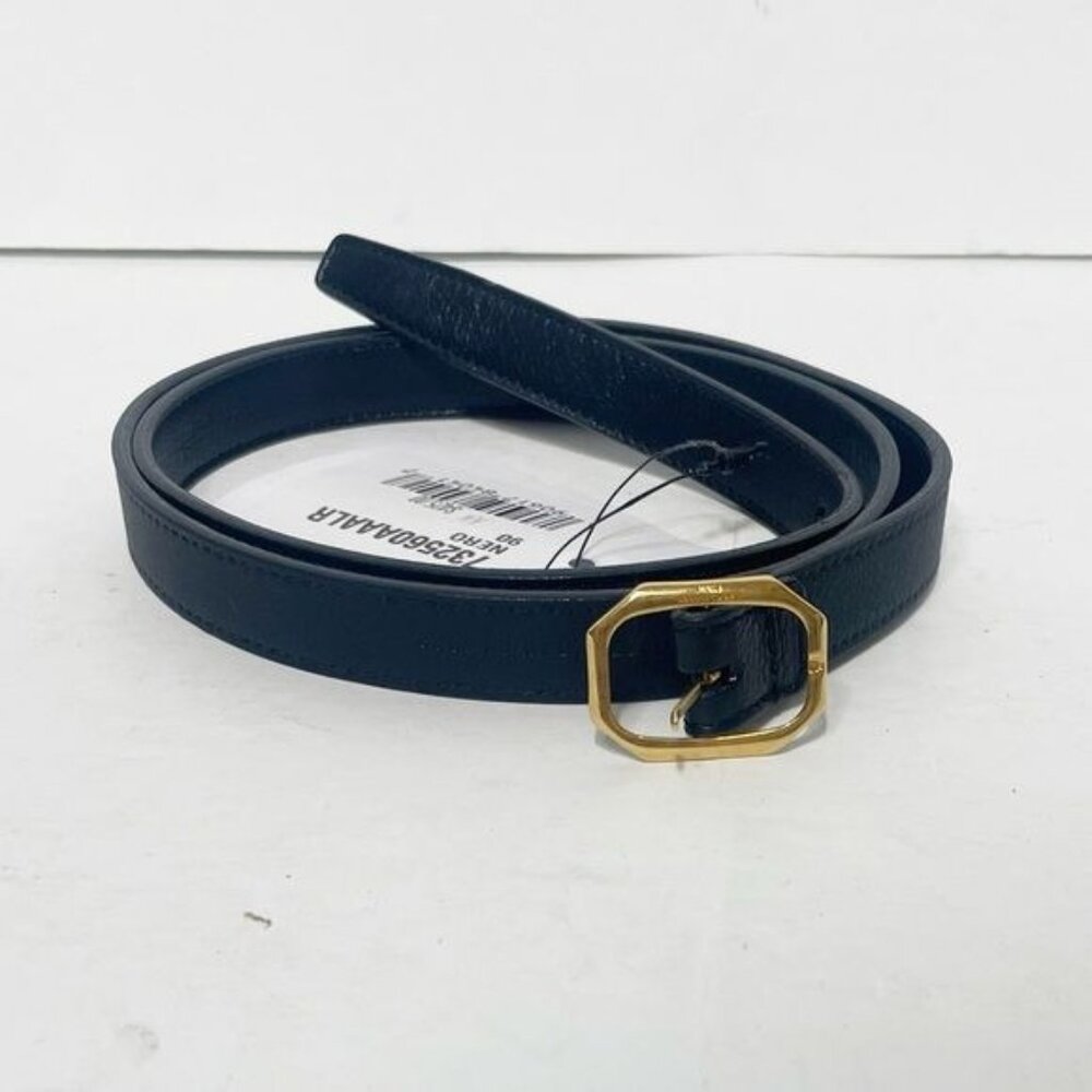 Ysl Saint Laurent Frame Boucle Belt 1.5 Cm Noir Black 36 In 90 Cm NWT - Picture 2 of 7